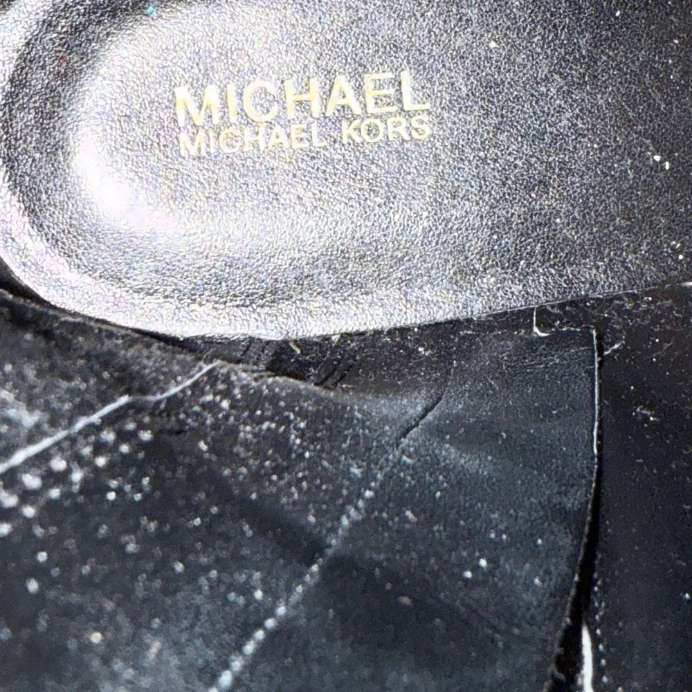 MICHAEL Michael Kors Bastien Black Leather Combat Boots Like New Edgy Urban 10M - Picture 7 of 8